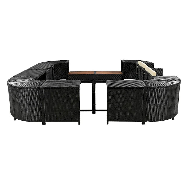 Spa-Umrandung Spa-Rahmen Quadratisches Outdoor-Rattan-Sofa-Set