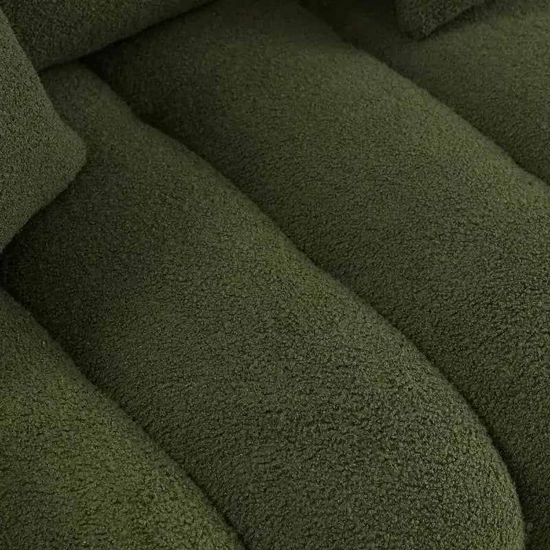 GDFStudio Alanna 79,5 Modernes 3-Sitzer-Sofa mit Teddyfell-Bezug und Kissen