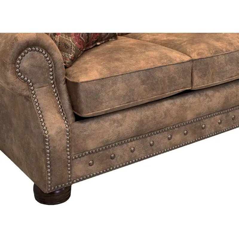 Rancho Rustikbraun Wildlederimitat Schlafsofa - 37 x 86 x 40