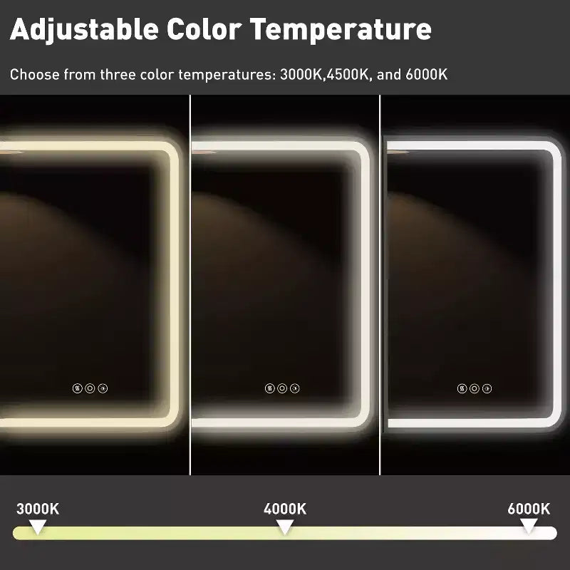 Schwarzer / Weißer / Goldener LED-Spiegelschrank, einzelne Tür, links- oder rechts angeschlagen, Einbau- oder Wandmontage