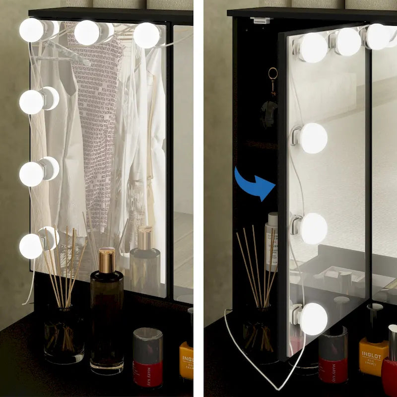 Luxuriöser LED-Schminktisch mit 9 Schubladen Elegante Schminkstation