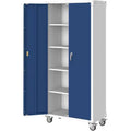 71 Zoll Stahlschrank mit abschließbaren Türen und 4 verstellbaren Einlegeböden, robuster Metallschrank für Carport/Büro/Speisekammer, rostfreies Design