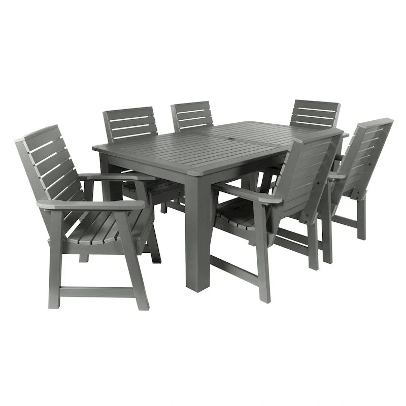 HIGHWOOD PROFESSIONAL 7-teiliges Outdoor-Esszimmer-Set 42x72