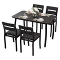 5-teiliges Küchen-Tisch- und Stuhlset mit Metallrahmen und abgeschrägtem Design