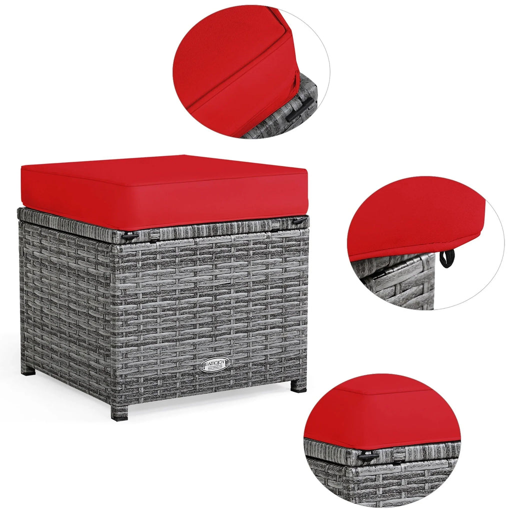 Costway 7-teiliges Terrassen-Essgruppe Rattan-Sofa Couch Ottomane – Details ansehen