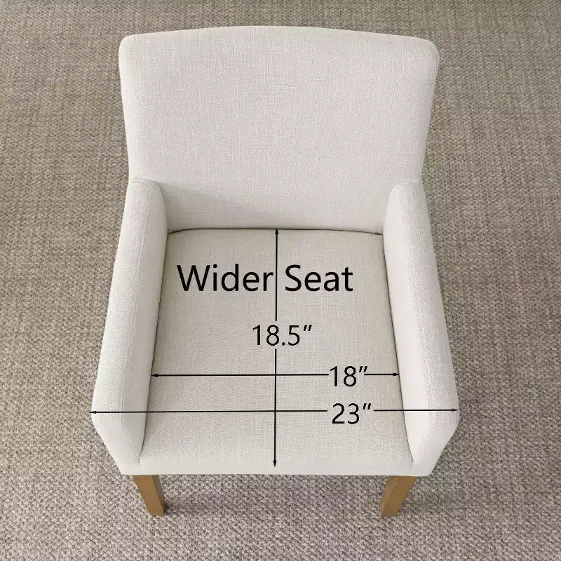 Set aus 6 gepolsterten Esszimmerstühlen mit Armlehnen, moderne Leinen-Sessel mit Holzbeinen, Akzentstühle für Esszimmer, Wohnzimmer - Panipeachy