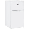 HOMCOM Doppel-Mini-Kühlschrank mit Gefrierfach, 90 L Kompaktkühlschrank mit verstellbarem Regal, einstellbares Thermostat