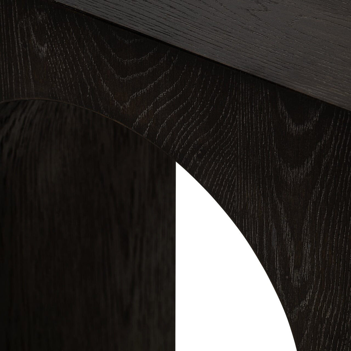 Schwarzer Konsolentisch aus Holz mit Bogenmotiv