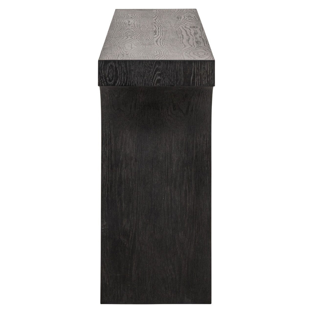 Schwarzer Konsolentisch aus Holz mit Bogenmotiv