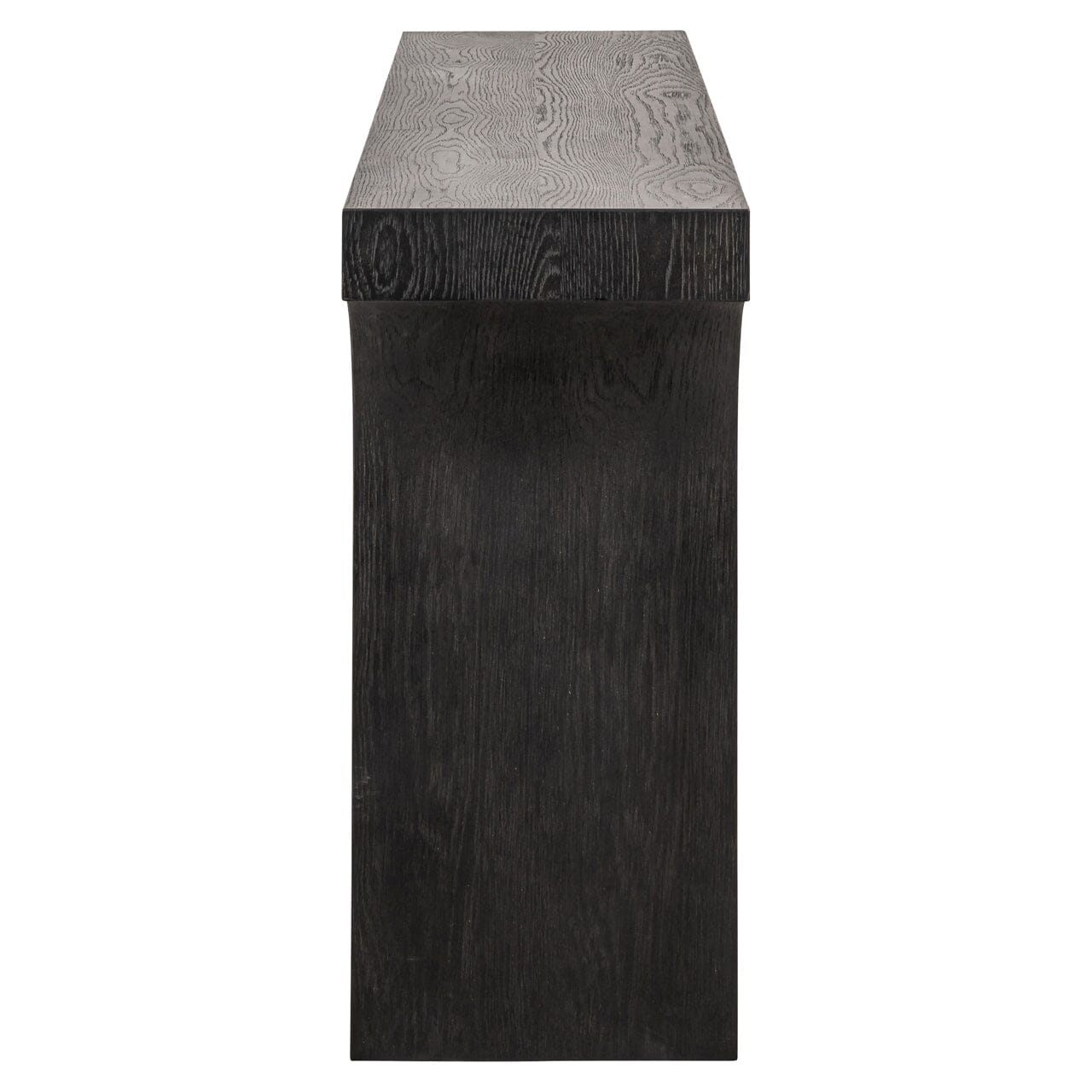 Schwarzer Konsolentisch aus Holz mit Bogenmotiv