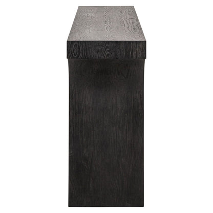 Schwarzer Konsolentisch aus Holz mit Bogenmotiv