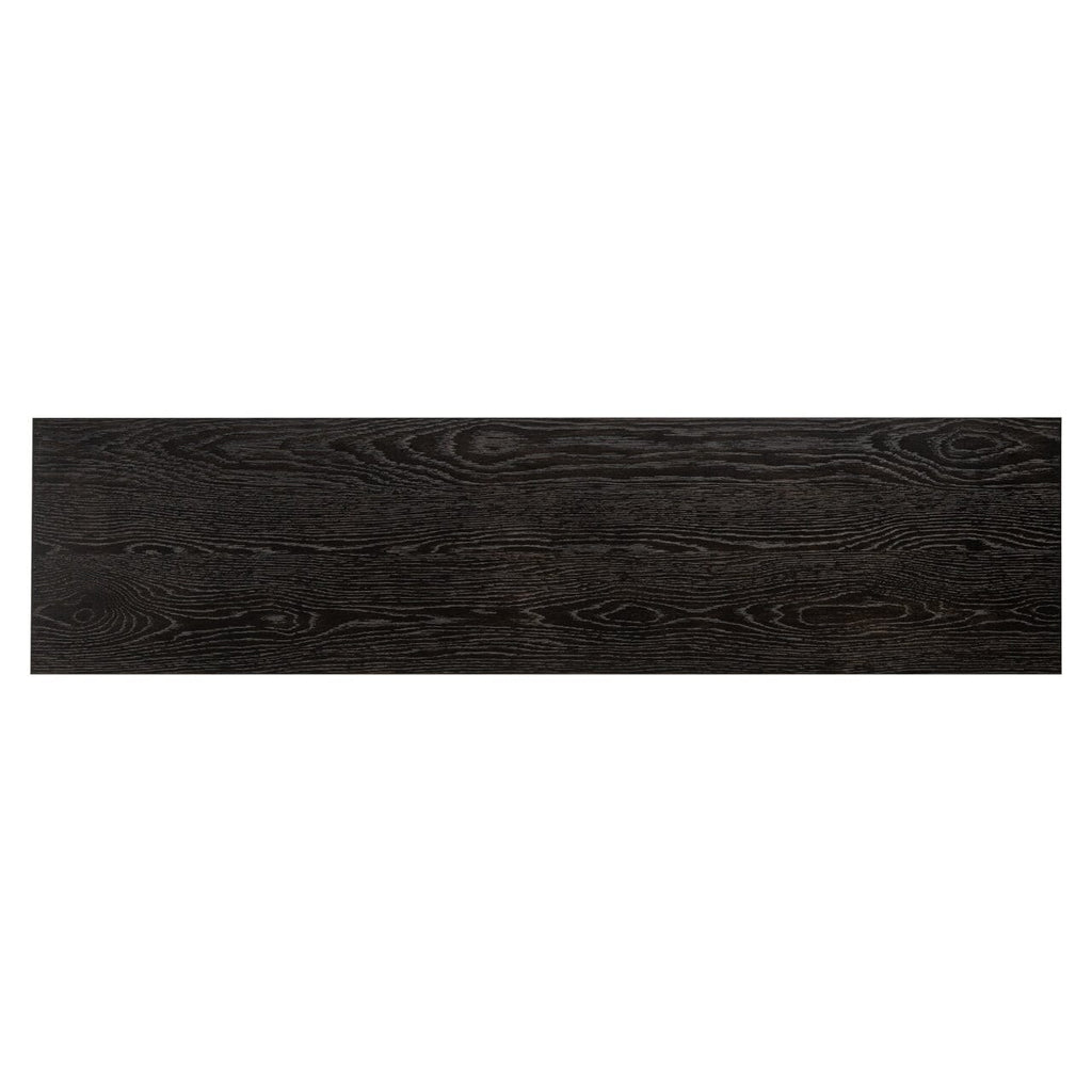 Schwarzer Konsolentisch aus Holz mit Bogenmotiv