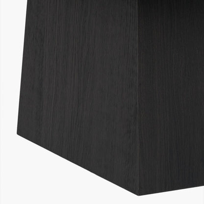 Dunkelbrauner Couchtisch aus Holz mit Marmoroptikplatte
