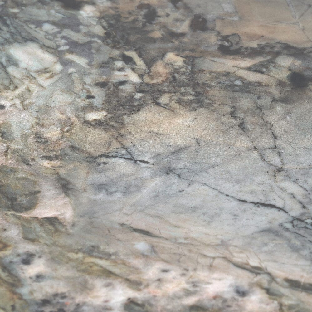 Dunkelbrauner Beistelltisch aus Holz mit Marmorplatte
