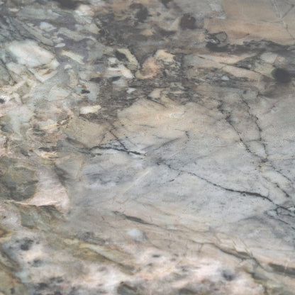 Dunkelbrauner Beistelltisch aus Holz mit Marmorplatte