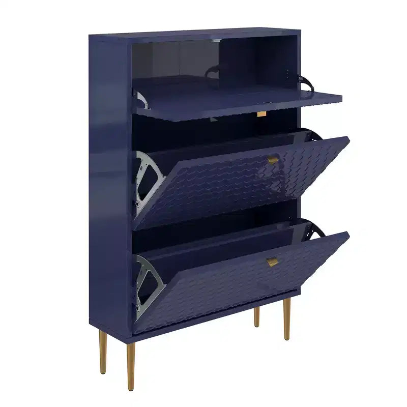 CLIHOME Schuhschrank für 24 Paar Schuhe, Flur, Schuhaufbewahrung, mit Kippfächern, Schuhregal