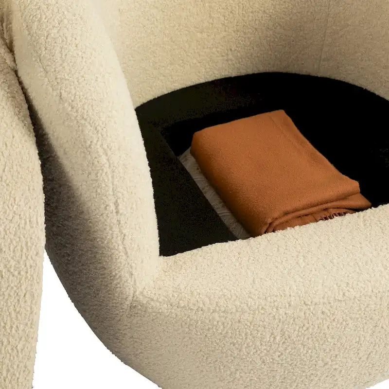 Gepolsterter drehbarer Fauteuil mit Stauraum, moderner Wohnzimmer-Sessel für Schlafzimmer/Büro/Lesebereiche