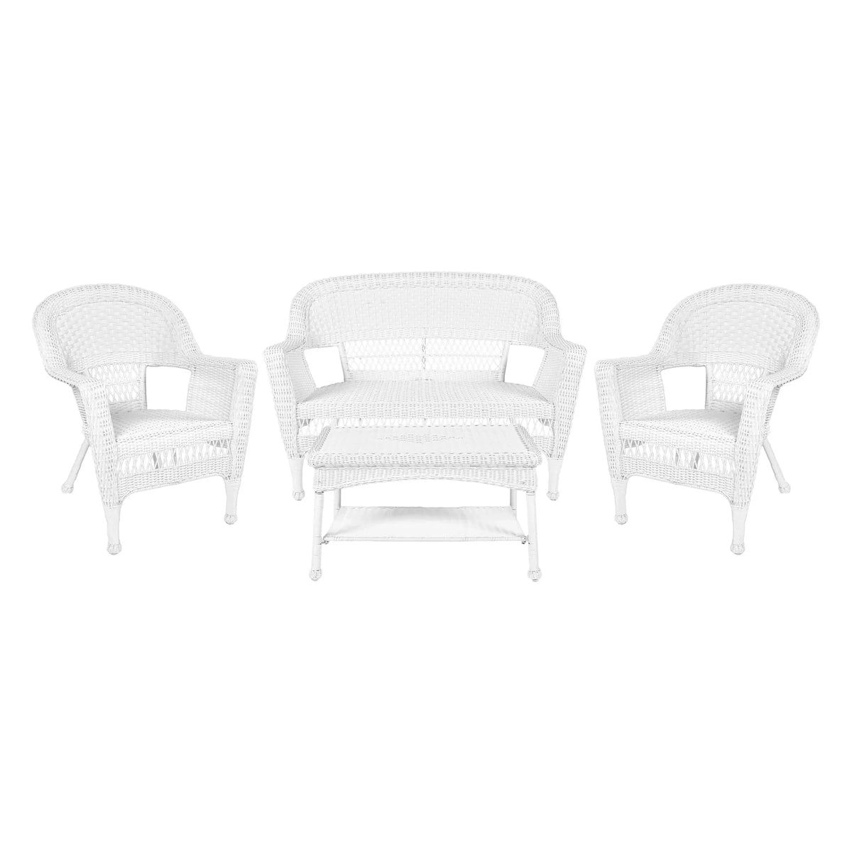 4-teiliges Loungeset aus Polyrattan für den Außenbereich