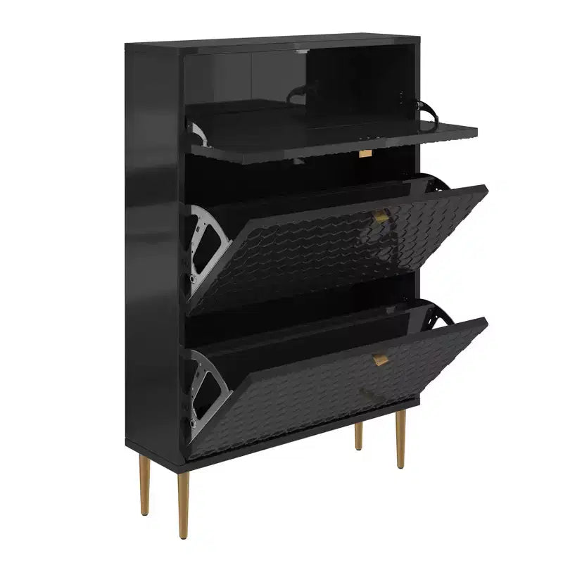 CLIHOME Schuhschrank für 24 Paar Schuhe, Flur, Schuhaufbewahrung, mit Kippfächern, Schuhregal
