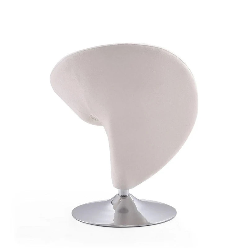Manhattan Comfort Curl Akzentsessel mit Drehfunktion, Wollmischung und Chrom (2er-Set)