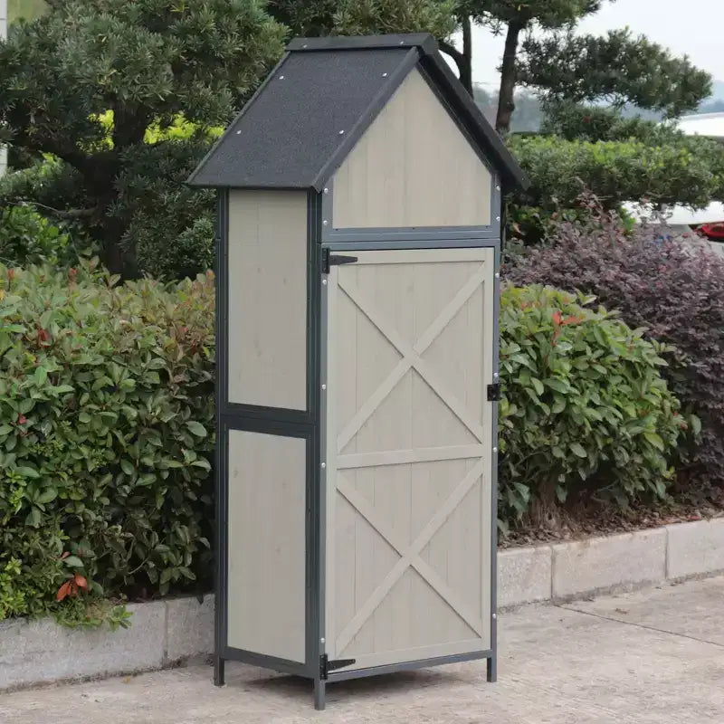 Gartenhaus mit Boden, 173 cm hoher Geräteschuppen mit verstellbaren Regalen