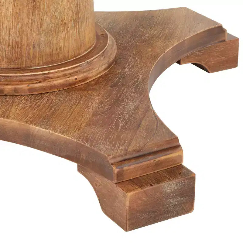 Lifestorey 4-teiliges Essgruppe Kerrington Channel Back Banquette Nussbaum/Creme: Leinenoptik-Stoff, Säulentisch