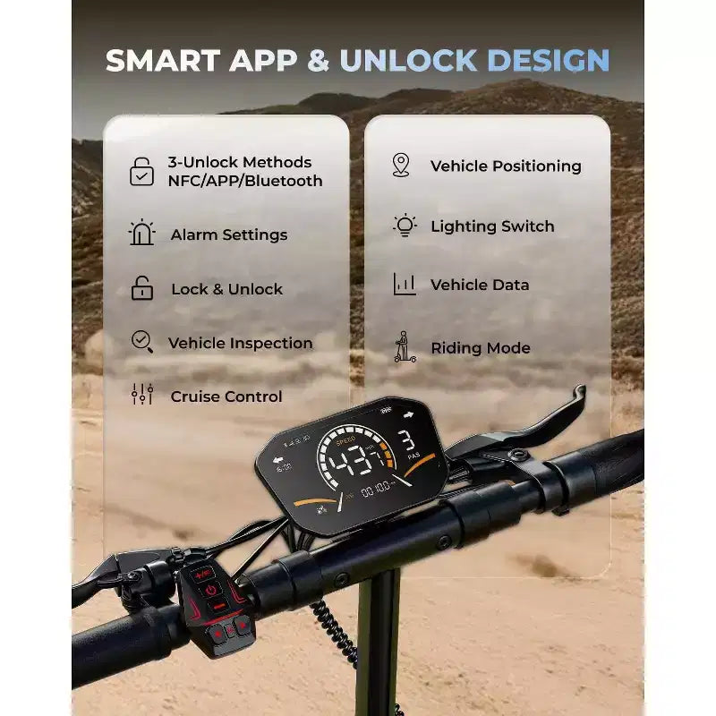 ECOLEAP L7 Elektroroller für Erwachsene, 1500W Spitzenmotor, 45 km/h, 80 km Reichweite, Dual-Federung, Scheibenbremsen vorne und hinten, UL
