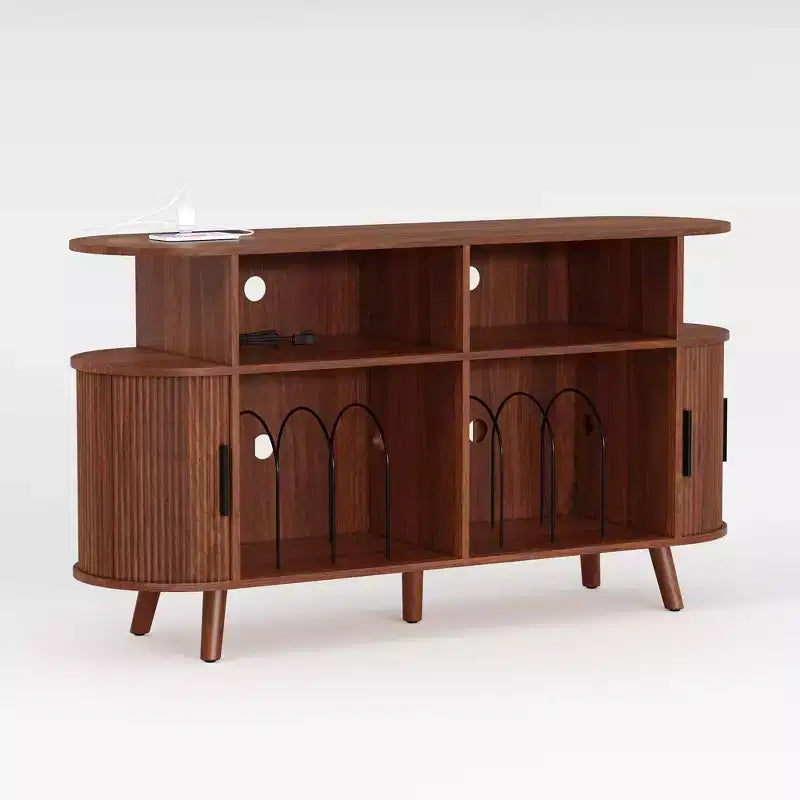 COZONY Flaschenschrank mit 6 Flaschen, Gläserhalter und offenen Fächern für Küche, Esszimmer und Wohnbereich