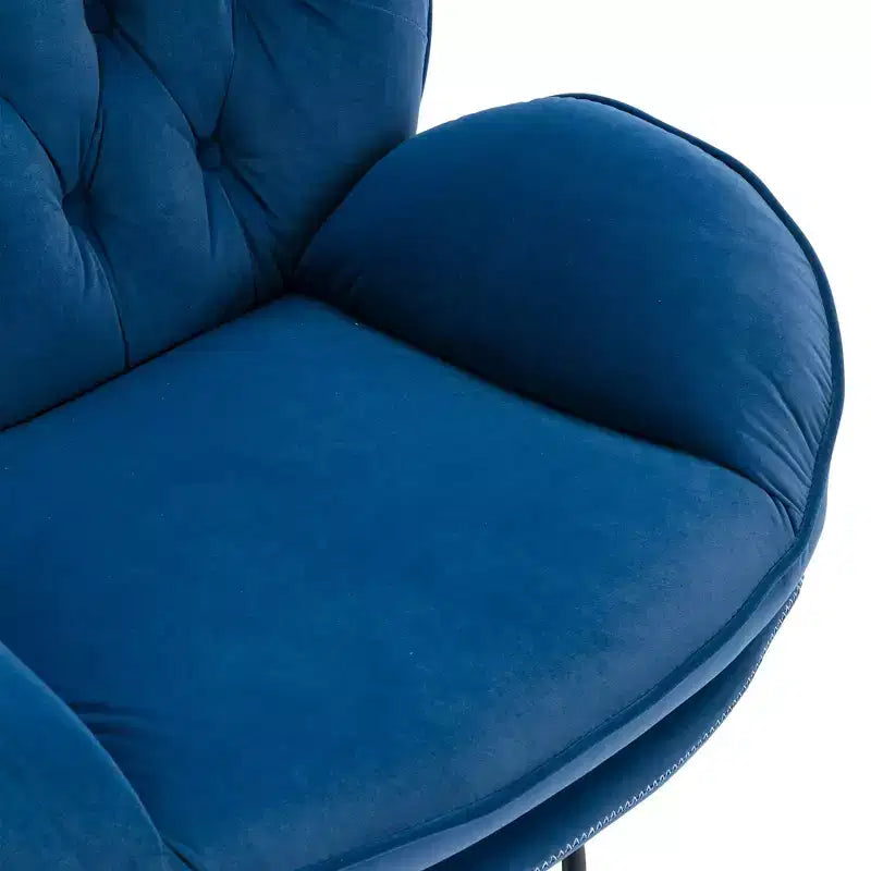 Okak Samt-Akzentsessel mit Ottoman, moderner Armloser Sessel im Mid-Century Stil für das Wohnzimmer, weicher bequemer Sessel zum Fernsehen, Gaming
