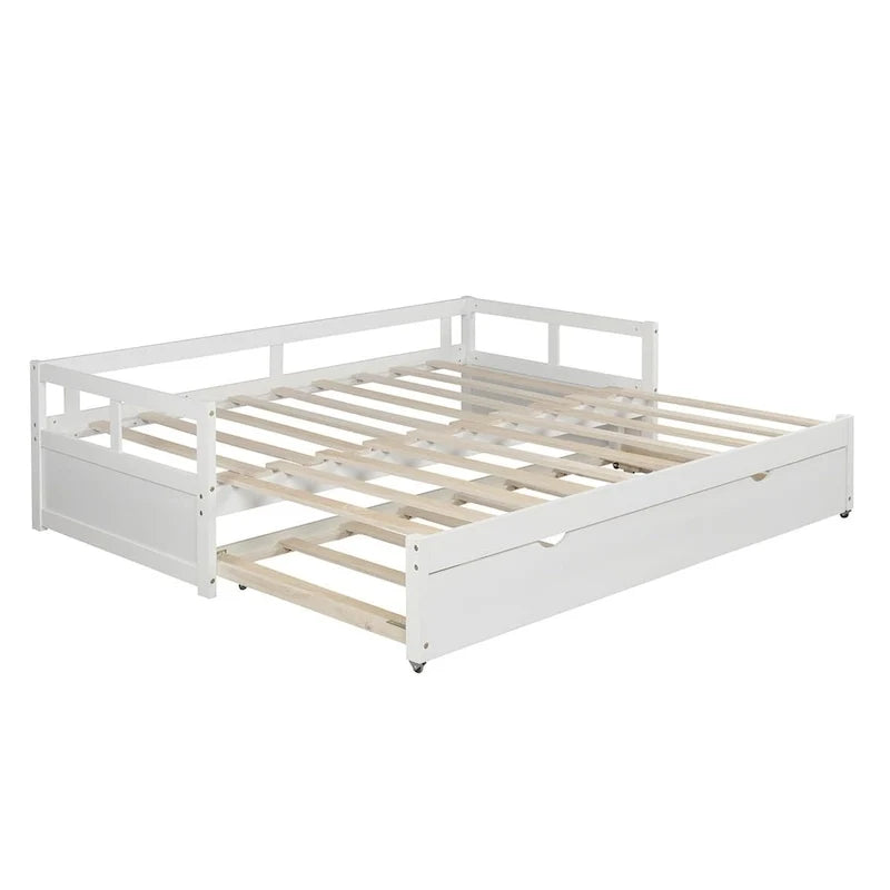Ausziehbares Tagesbett mit Ausziehfunktion, Holztagesbett mit Ausziehfunktion