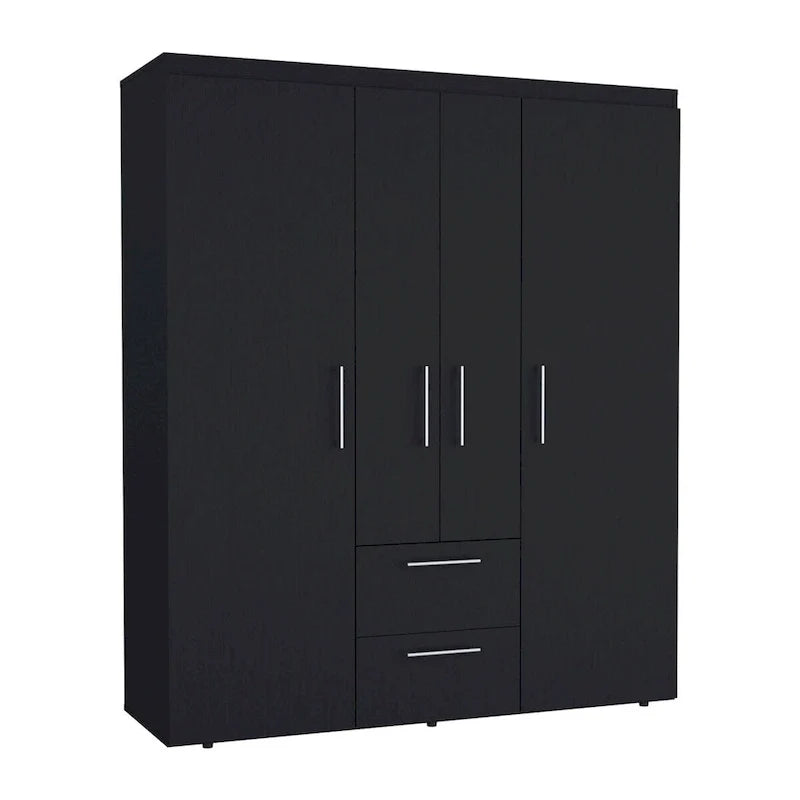 Bariloche Kleiderschrank mit Kleiderstangen, Einlegeböden, 2 Schubladen