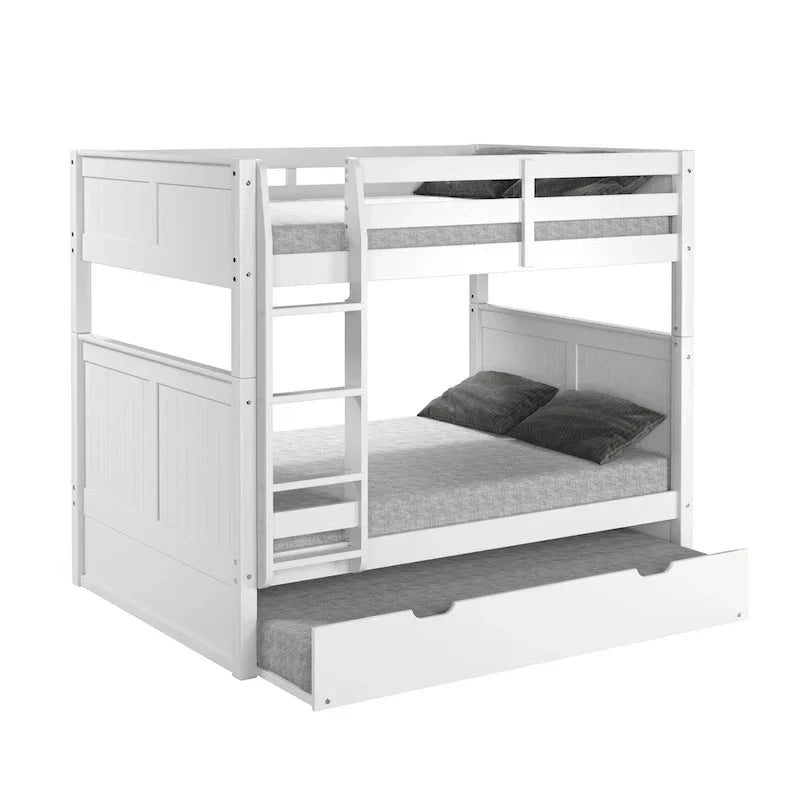 Camaflexi Etagenbett Full über Full mit Twin-Ausziehbett – Paneel-Kopfteil