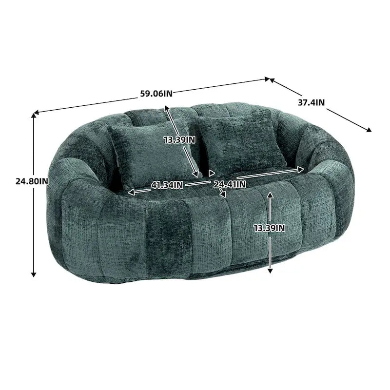 Chenille-Sitzsack – Faules Sofa