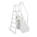 Blue Wave Easy Pooltreppe mit Außenleiter für Aufstellpools – 82,55 cm B x 142,24 cm T x 205,74 cm H