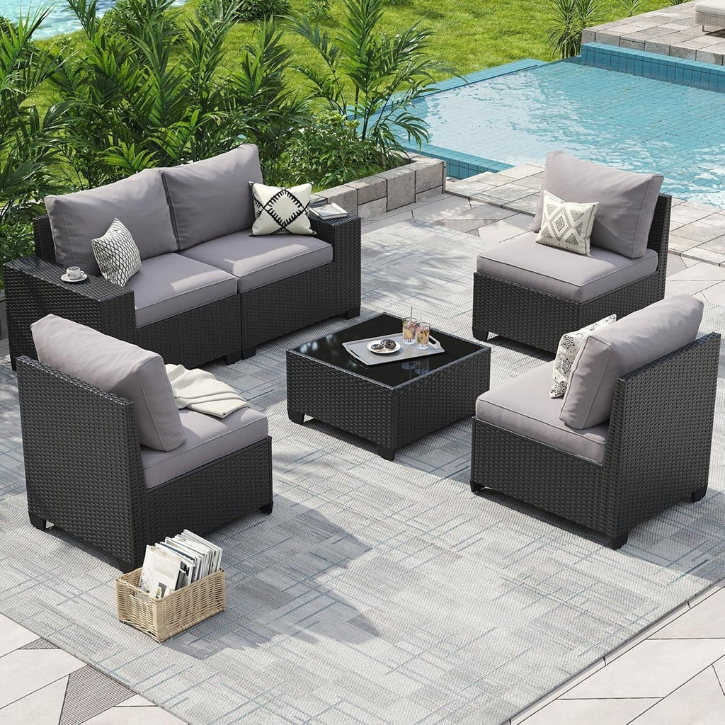 Gartenmöbel-Sets mit 4 Zoll dicken Kissen