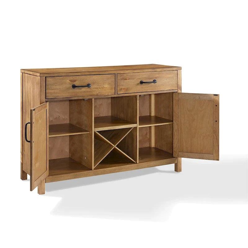 Crosley Roots Buffet mit Naturholz-Finish – 132 cm B x 46 cm T x 91 cm H