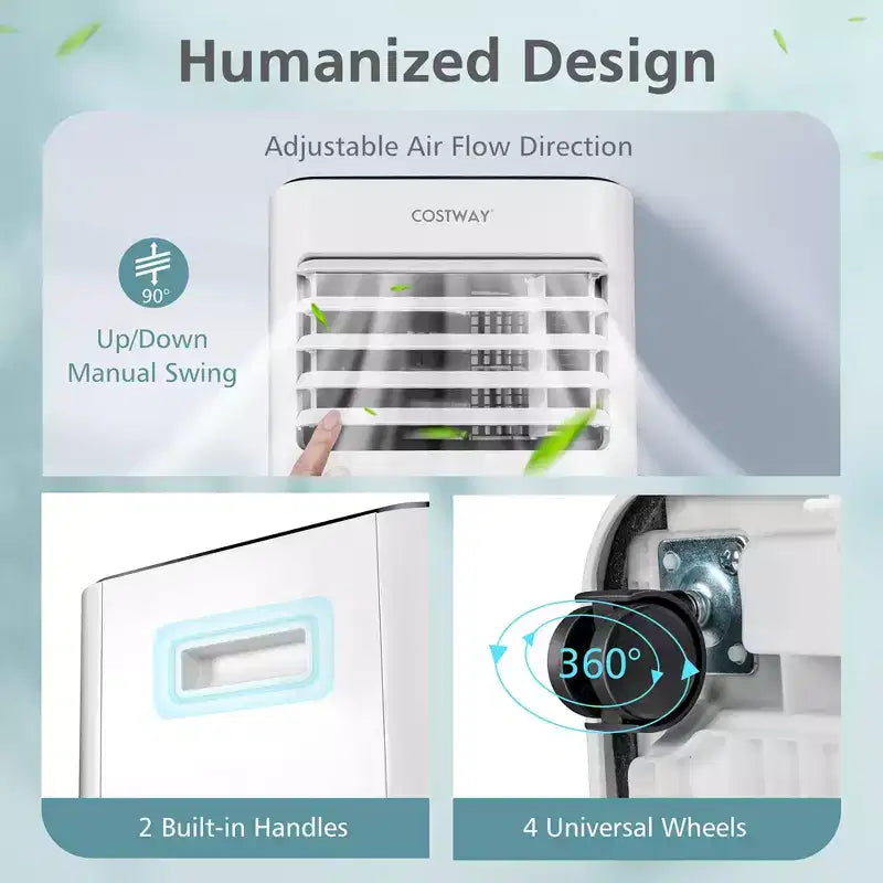 Costway 8000 BTU Mobile Klimaanlage 3-in-1 Luftkühler mit Ventilator Entfeuchten Schlafmodus