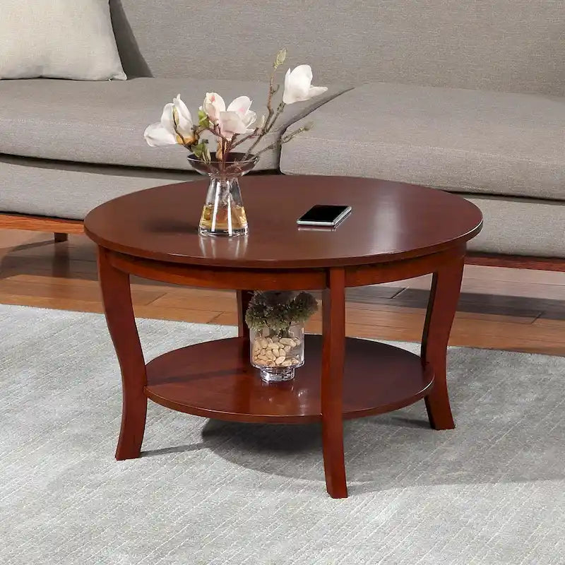 Convenience Concepts American Heritage Runder Couchtisch mit Ablage