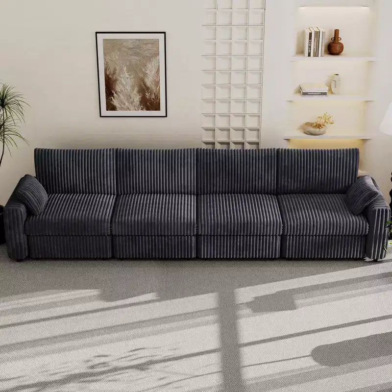 Dyonery Modulares Cord-Ecksofa mit waschbaren Bezügen
