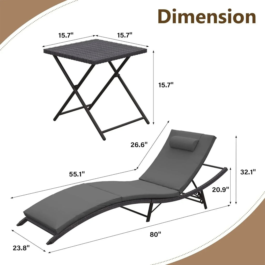 Kullavik 3-teiliges Outdoor-Loungemöbel-Set