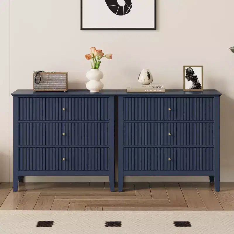 Heynemo Kommode mit 3 Schubladen, lackiert, 76 cm hoher Holz-Nachttisch mit Stauraum, breite moderne Kommode mit Kugelauszug