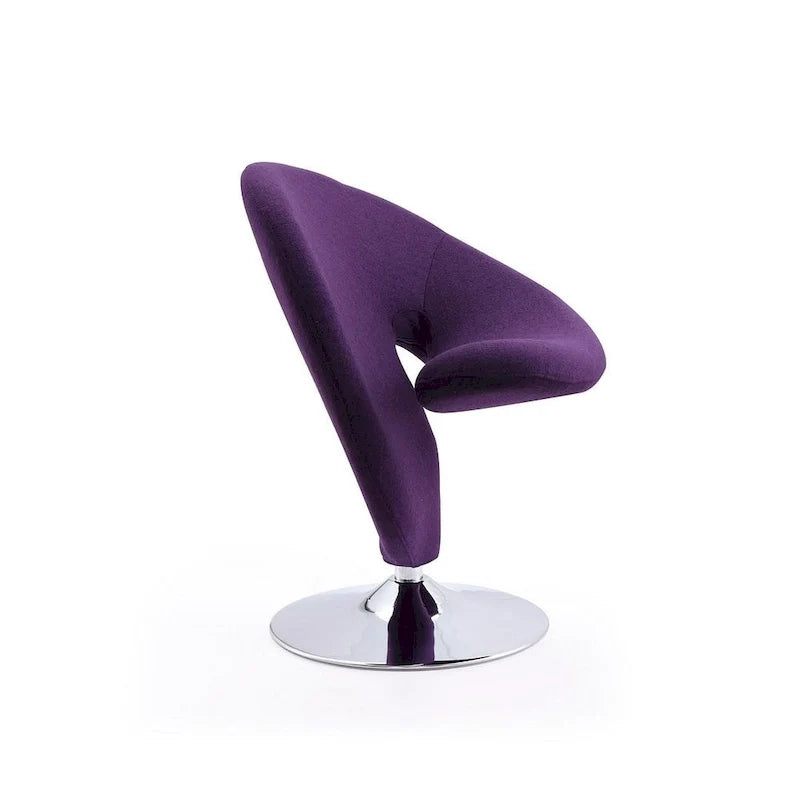 Manhattan Comfort Curl Akzentsessel mit Drehfunktion, Wollmischung und Chrom (2er-Set)