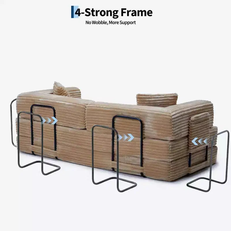 80.7 5-in-1 Schlafsofa – Kord, 544 kg, kein Aufbau