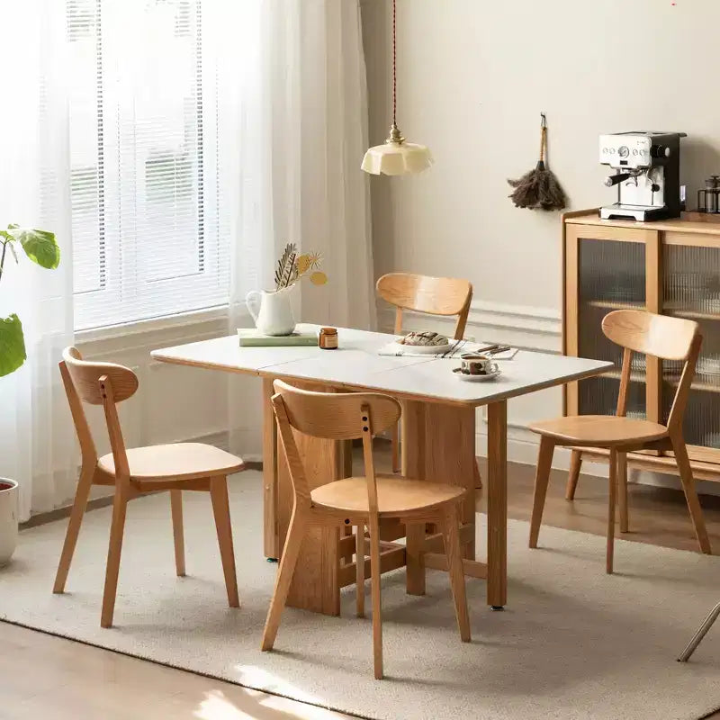 MAYEERTY 4er-Set Esszimmerstühle aus Massivholz, Naturholzstühle für Küche Esszimmer Wohnzimmer