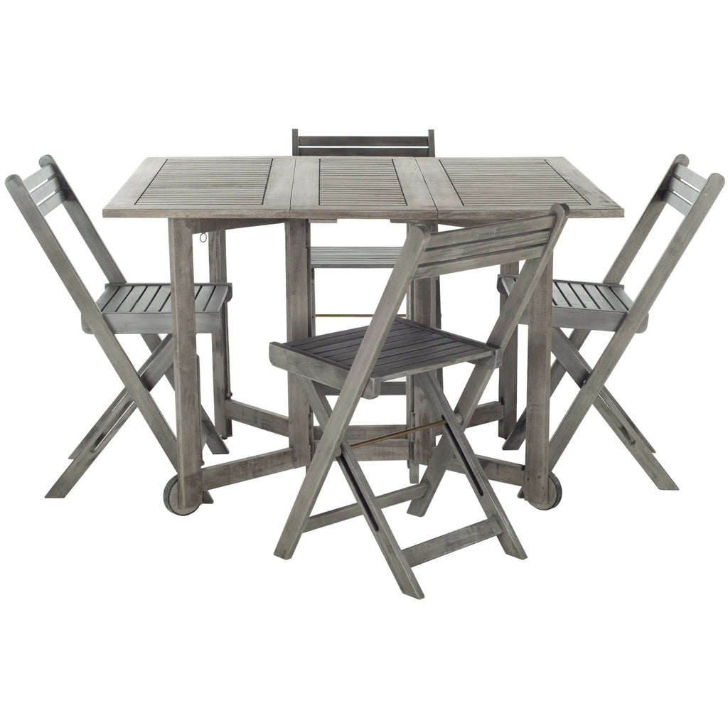 SAFAVIEH Outdoor Brandy 5-teiliges Outdoor-Esstisch-Set – 43Bx35Tx29H