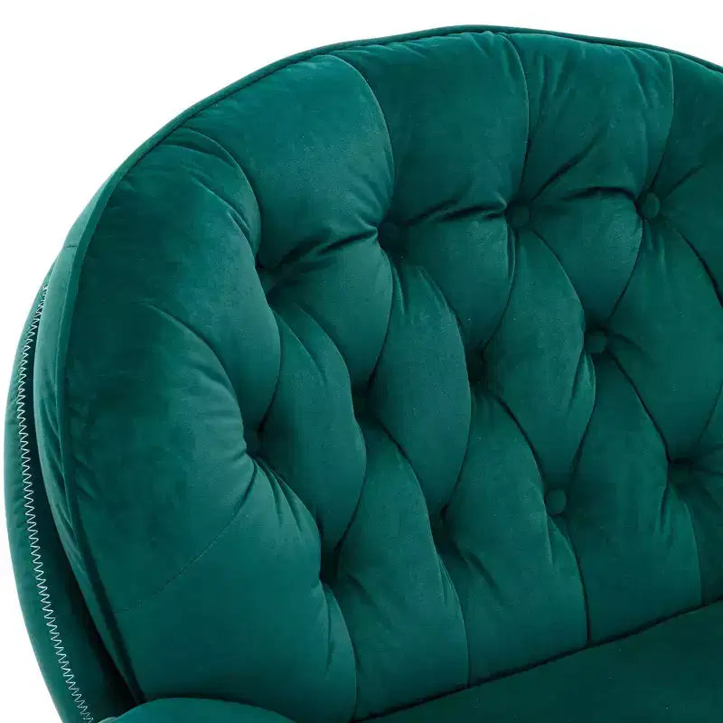 Okak Samt-Akzentsessel mit Ottoman, moderner Armloser Sessel im Mid-Century Stil für das Wohnzimmer, weicher bequemer Sessel zum Fernsehen, Gaming
