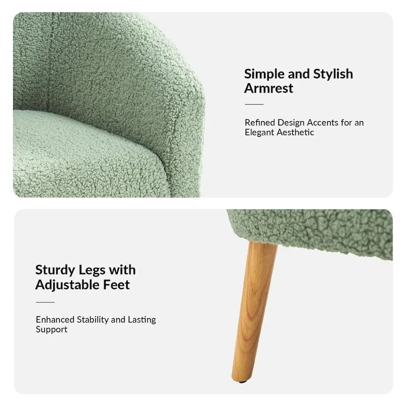 Sheila Moderner 30 W Bouclé-Sessel mit Massivholzbeinen, 2er-Set von HULALA HOME
