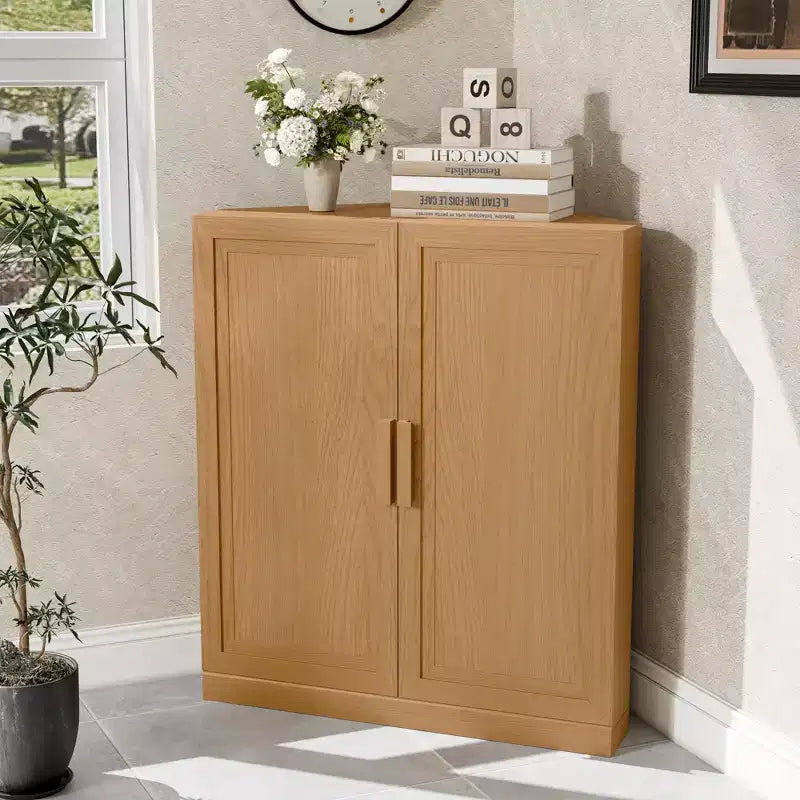 Dovelina Eckschrank mit verstellbaren Einlegeböden, Anrichte, Buffet, Weinschrank, Küchen- und Esszimmerschrank mit Holztüren – 31H x 31W, 36H x 31W