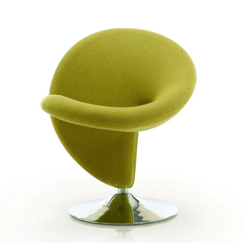 Manhattan Comfort Curl Akzentsessel mit Drehfunktion, Wollmischung und Chrom (2er-Set)