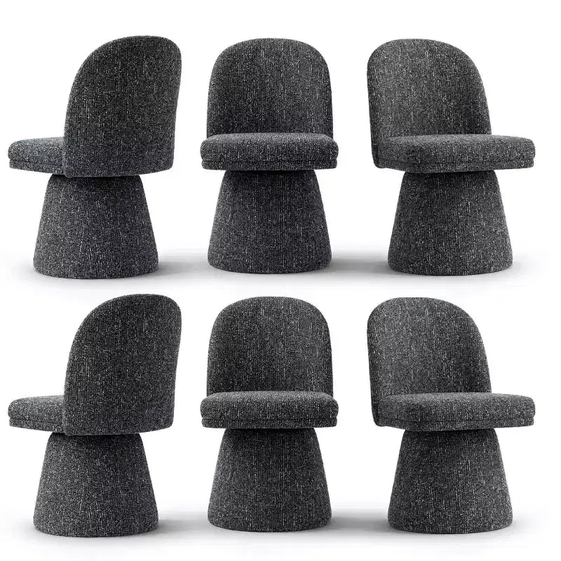6er-Set moderne, armlose 360-Grad-Drehstühle mit Sockelgestell, elegante Akzentstühle für Küche, Esszimmer oder Büro – Panipeachy
